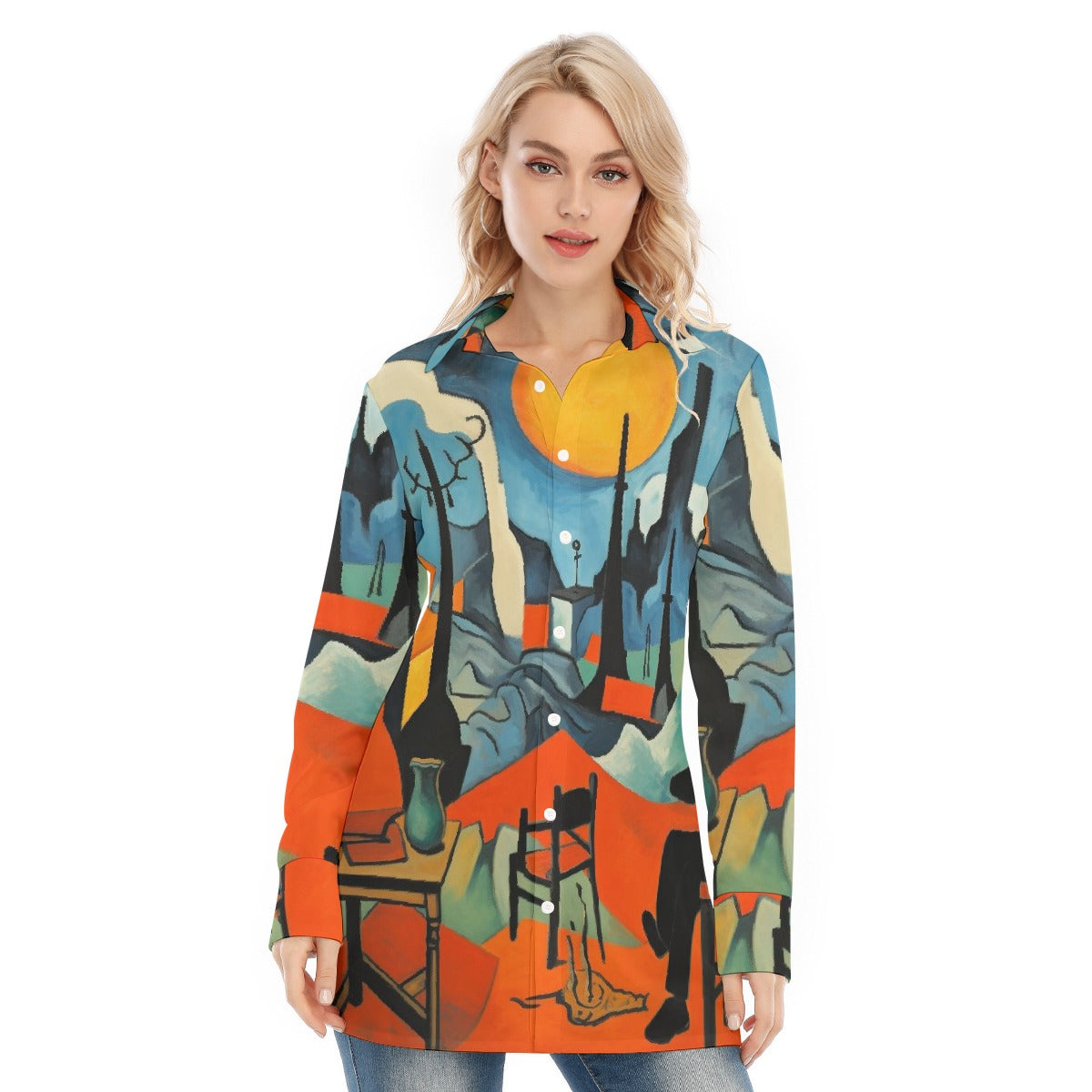 All-Over Print Women's Long Shirt