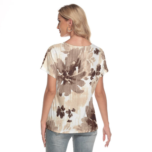 All-Over Print Women's Loose V-neck Short Sleeve T-shirt