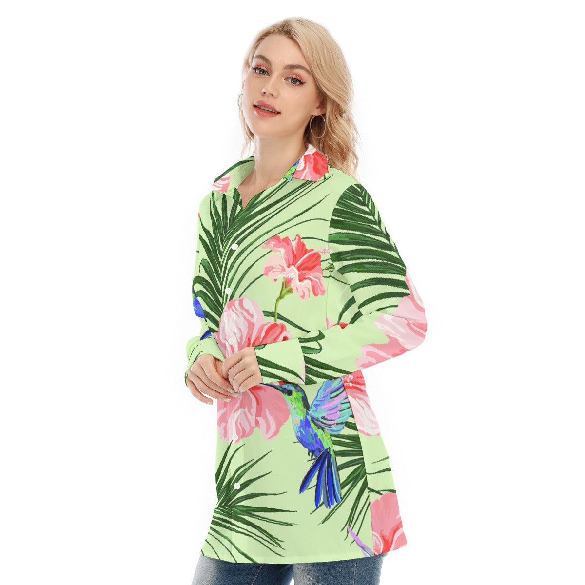 All-Over Print Women's Long Shirt