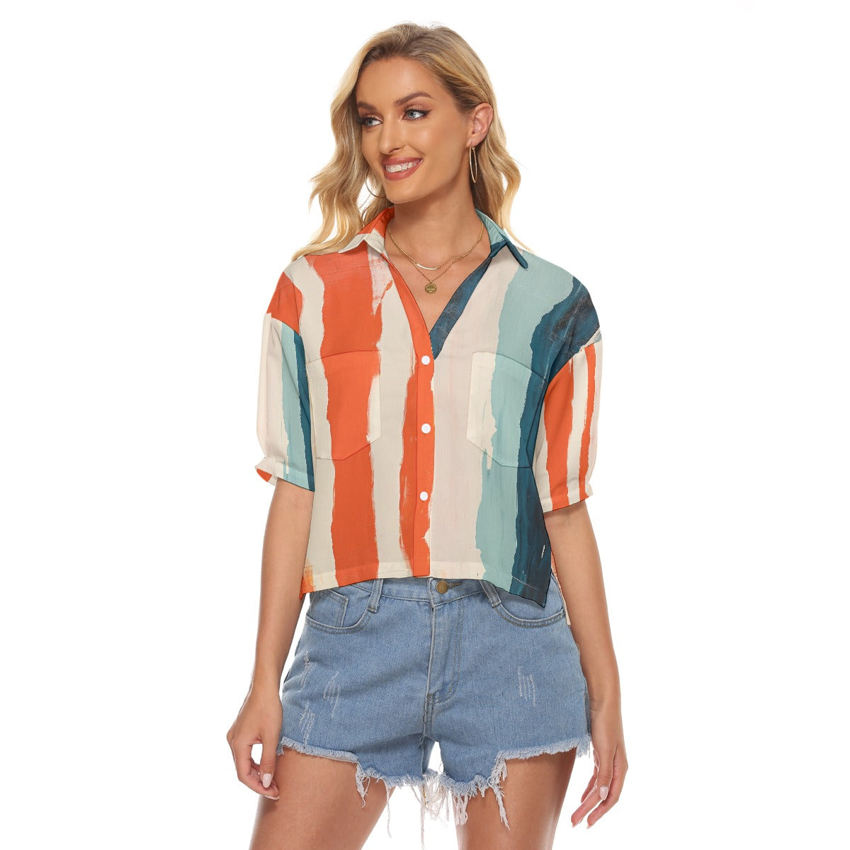 All-Over Print Women's V-neck Shirts