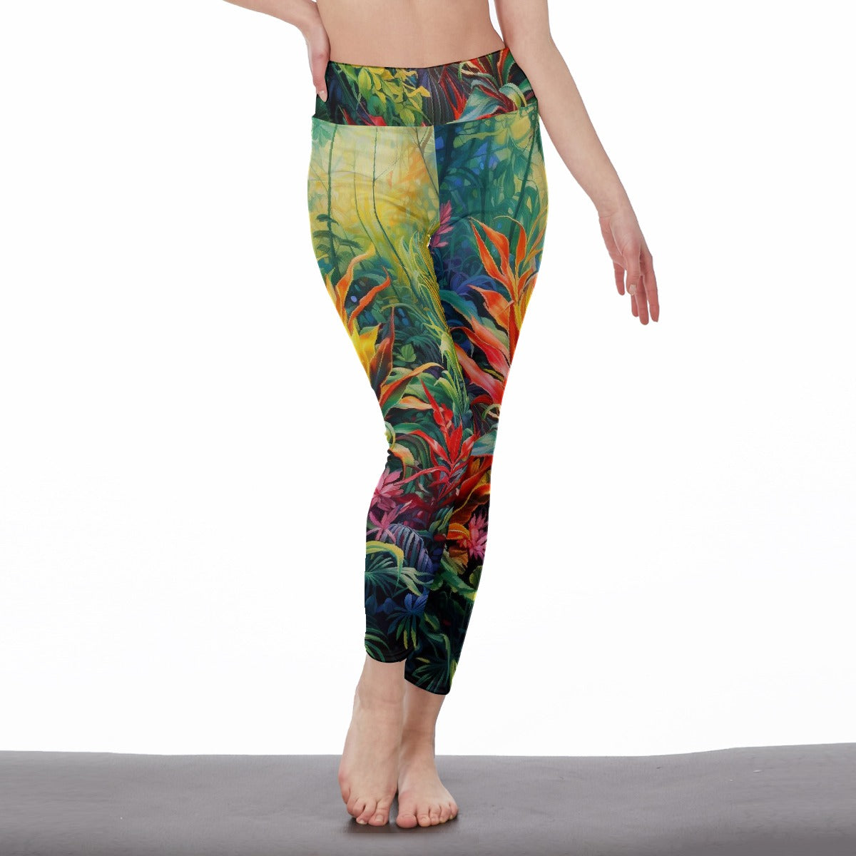 All-Over Print Women's High Waist Leggings | Side Stitch Closure