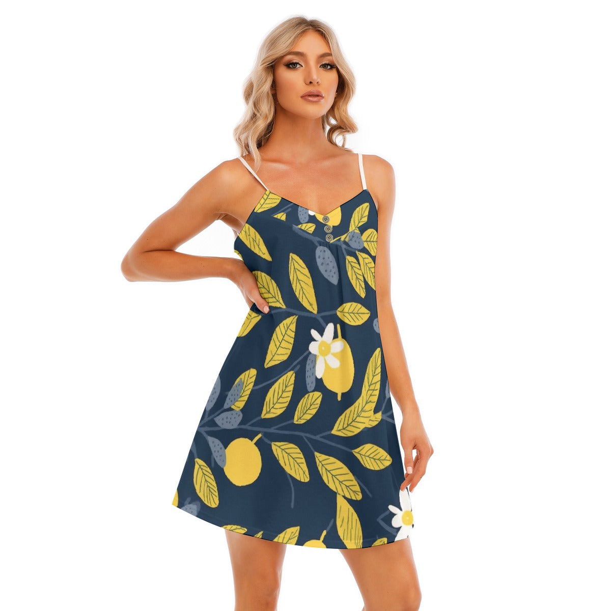 All-Over Print Women's V-neck Cami Dress