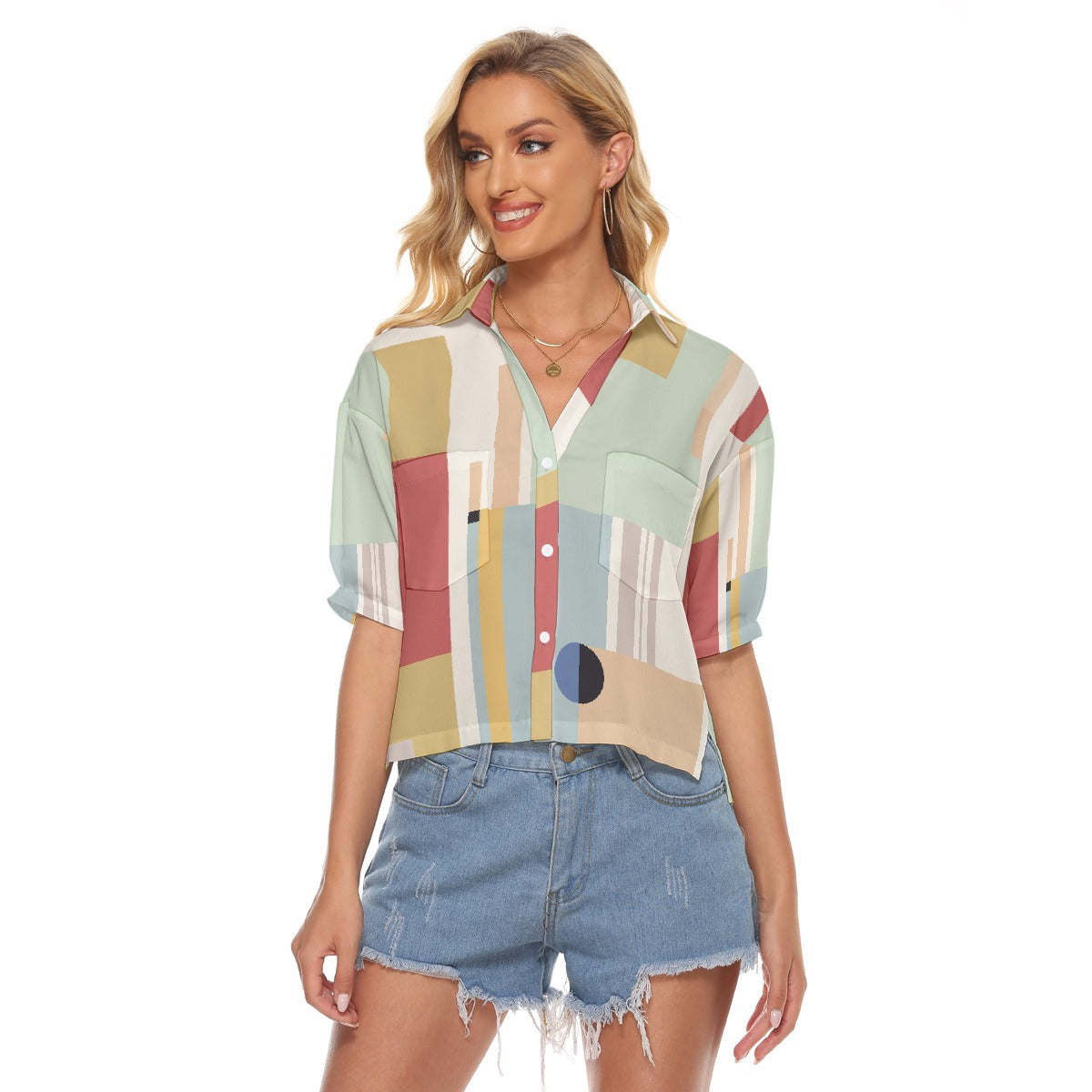 All-Over Print Women's V-neck Shirts