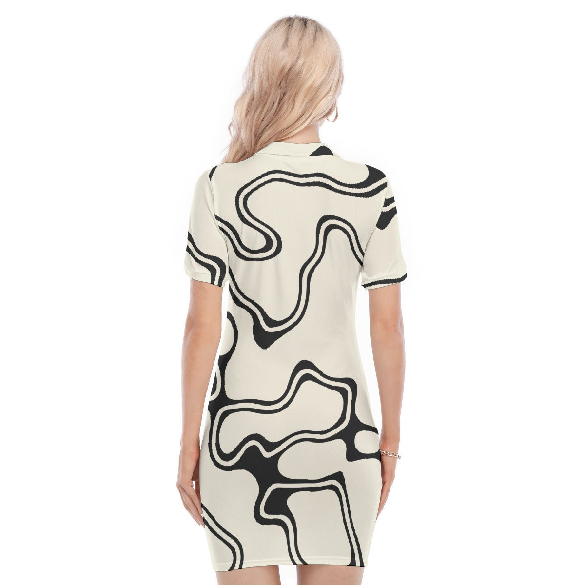 All-Over Print Women's Polo Collar Dress