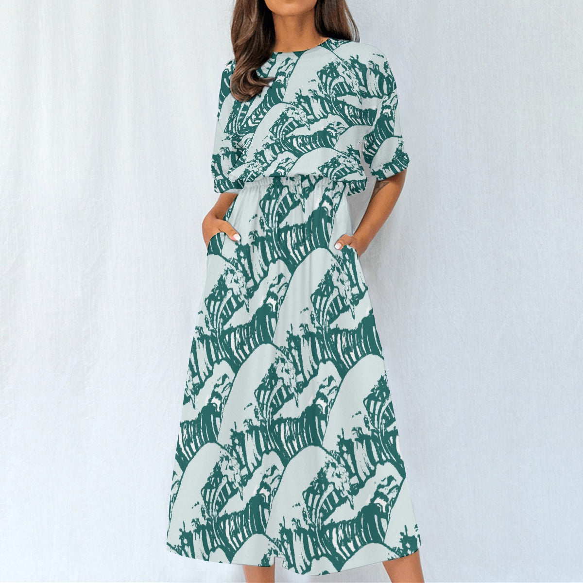 All-Over Print Women's Elastic Waist Dress