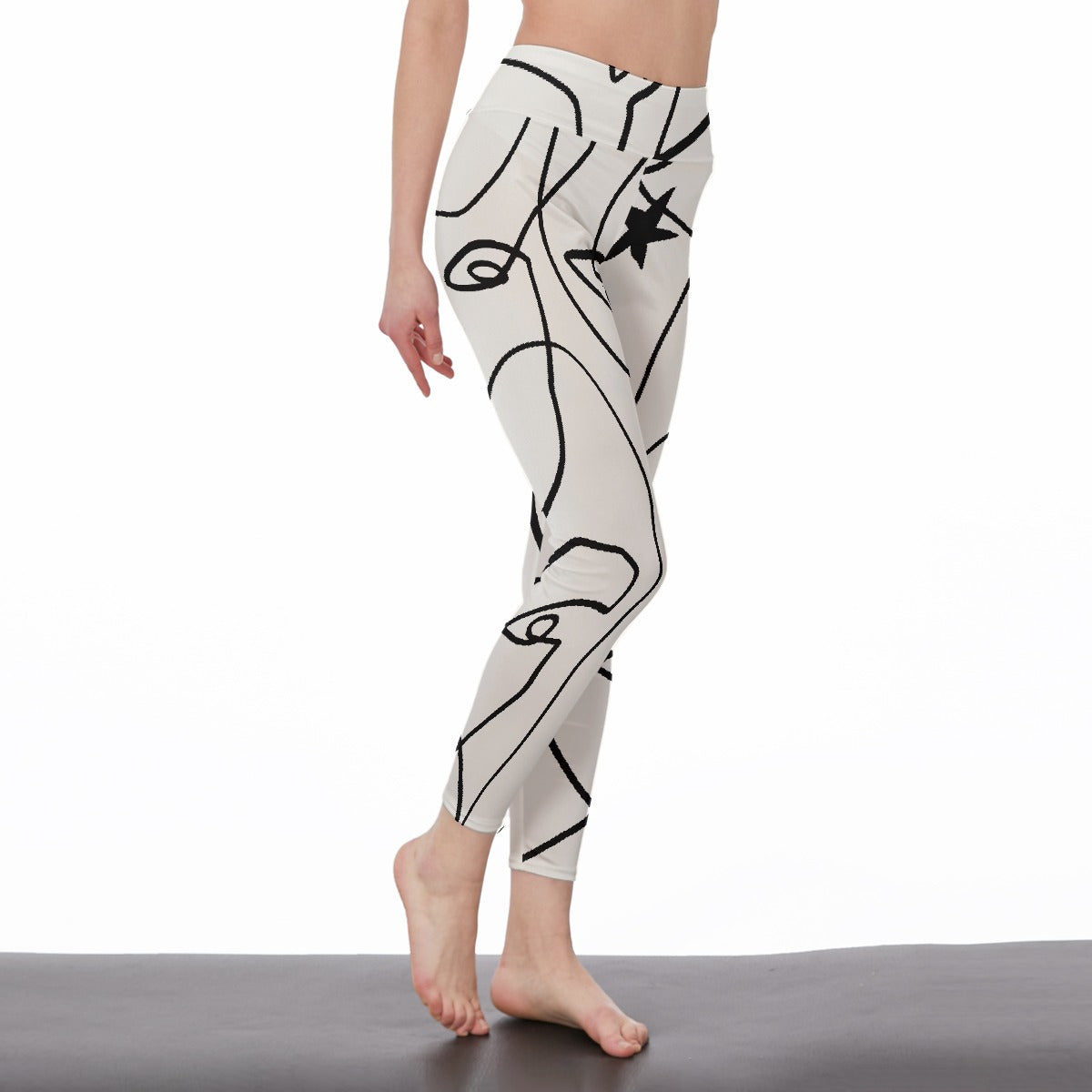 All-Over Print Women's High Waist Leggings | Side Stitch Closure