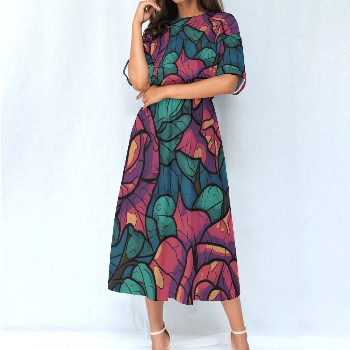 All-Over Print Women's Elastic Waist Dress