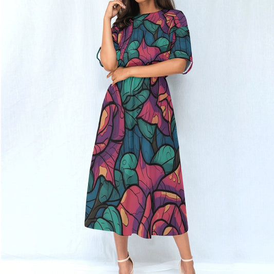 All-Over Print Women's Elastic Waist Dress