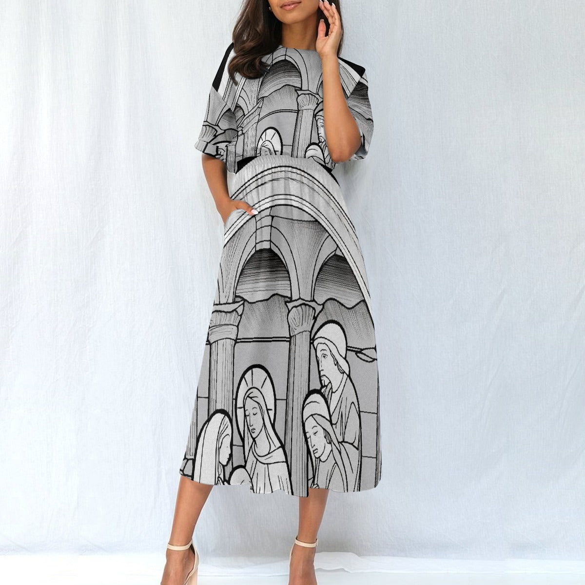 All-Over Print Women's Elastic Waist Dress