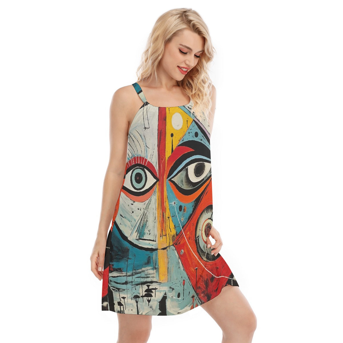 All-Over Print Women's O-neck Cami Dress