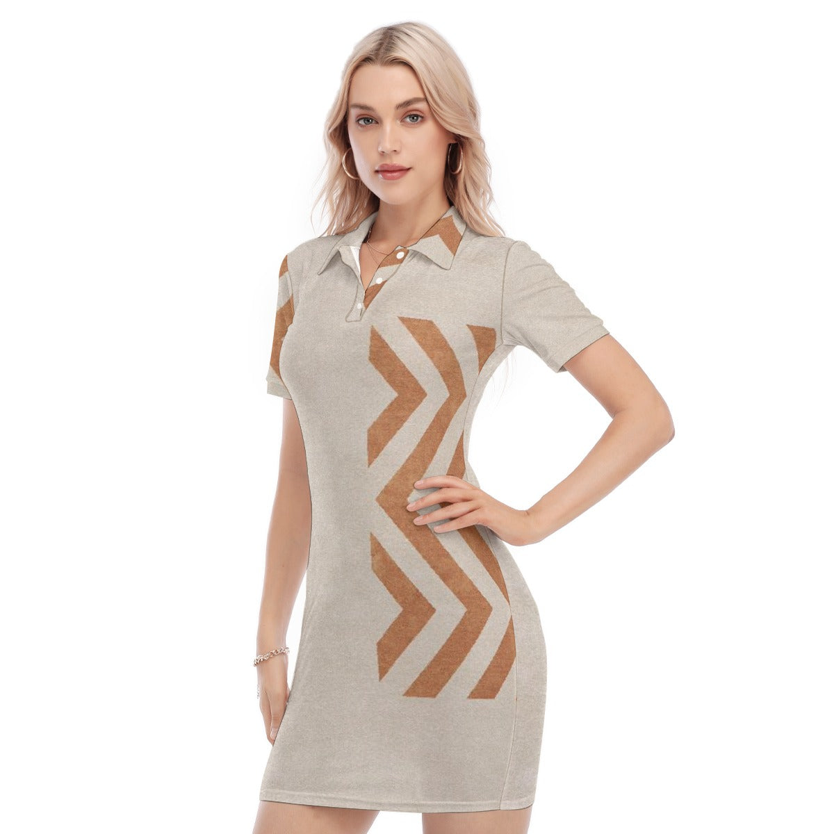 All-Over Print Women's Polo Collar Dress