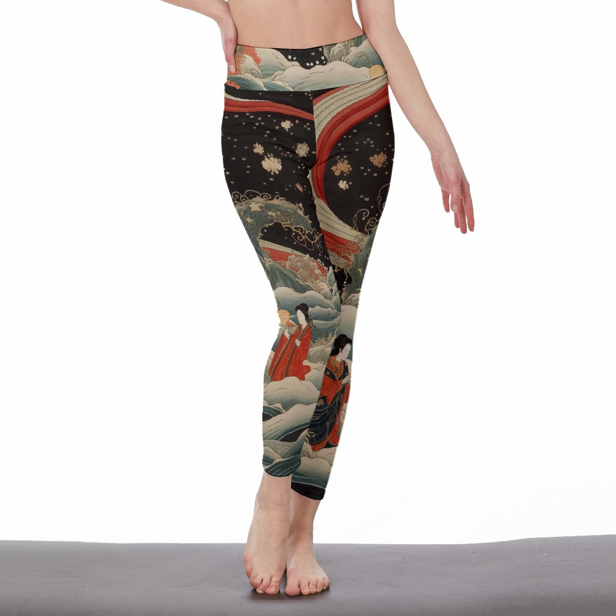 All-Over Print Women's High Waist Leggings | Side Stitch Closure