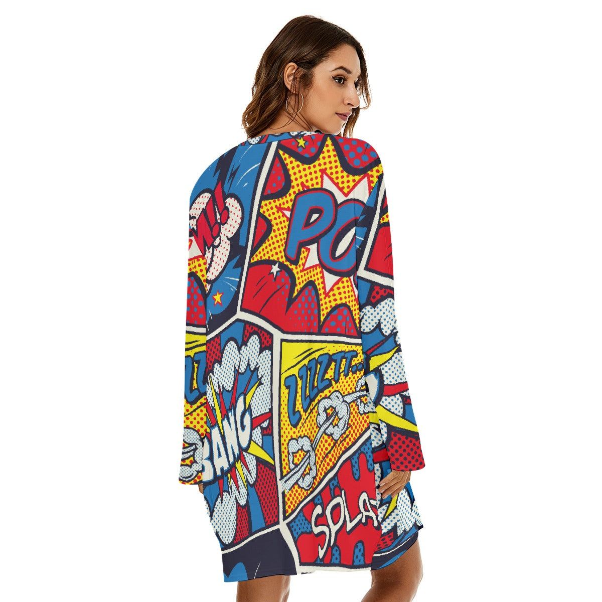 All-Over Print  Women's Loose Crew Neck Dress