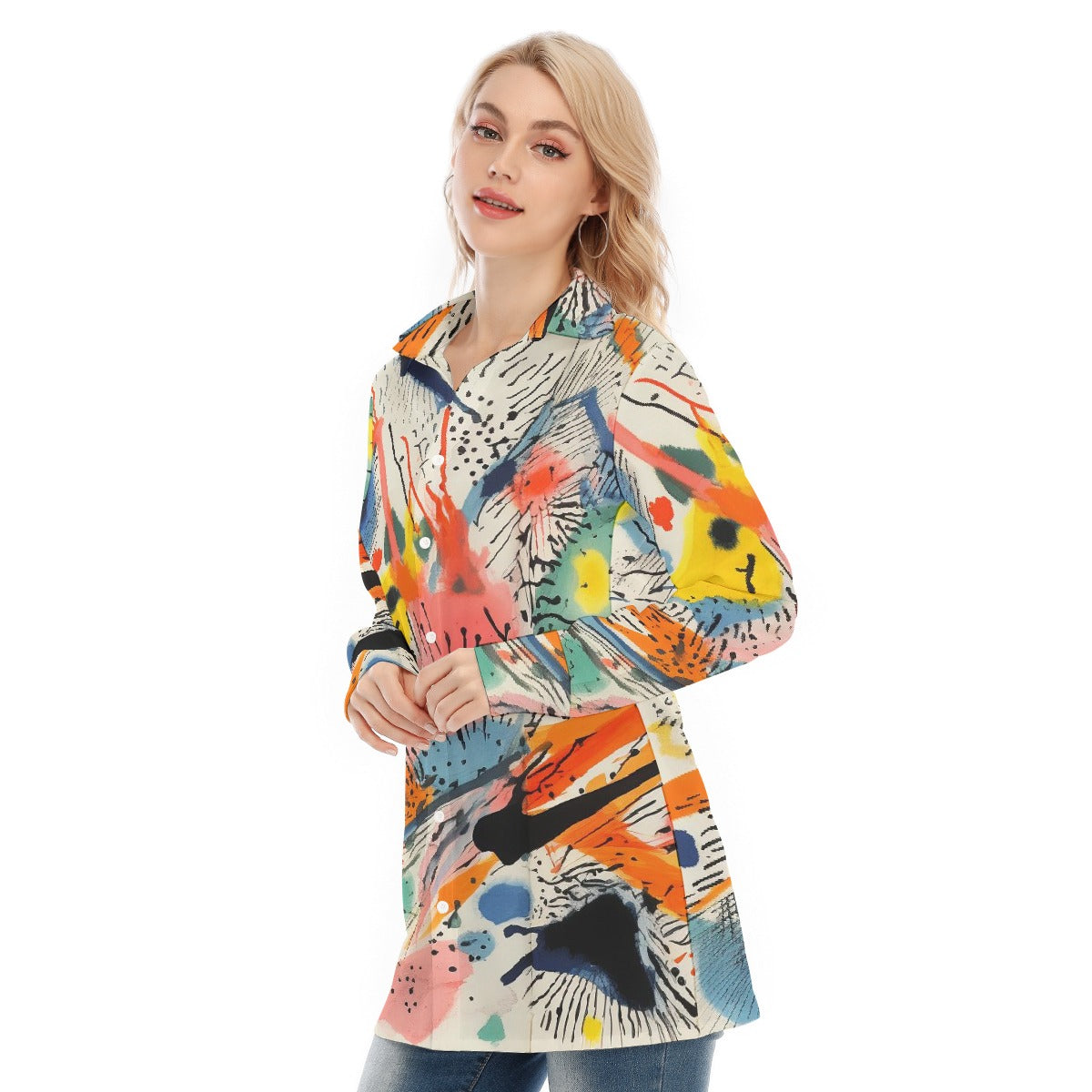 All-Over Print Women's Long Shirt