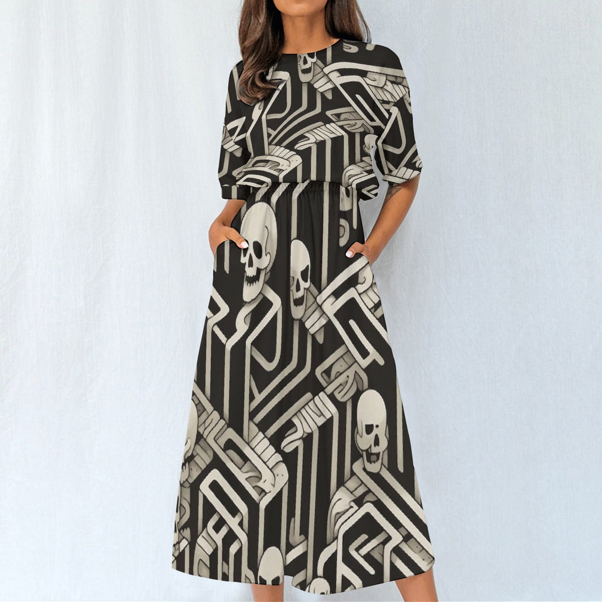 All-Over Print Women's Elastic Waist Dress