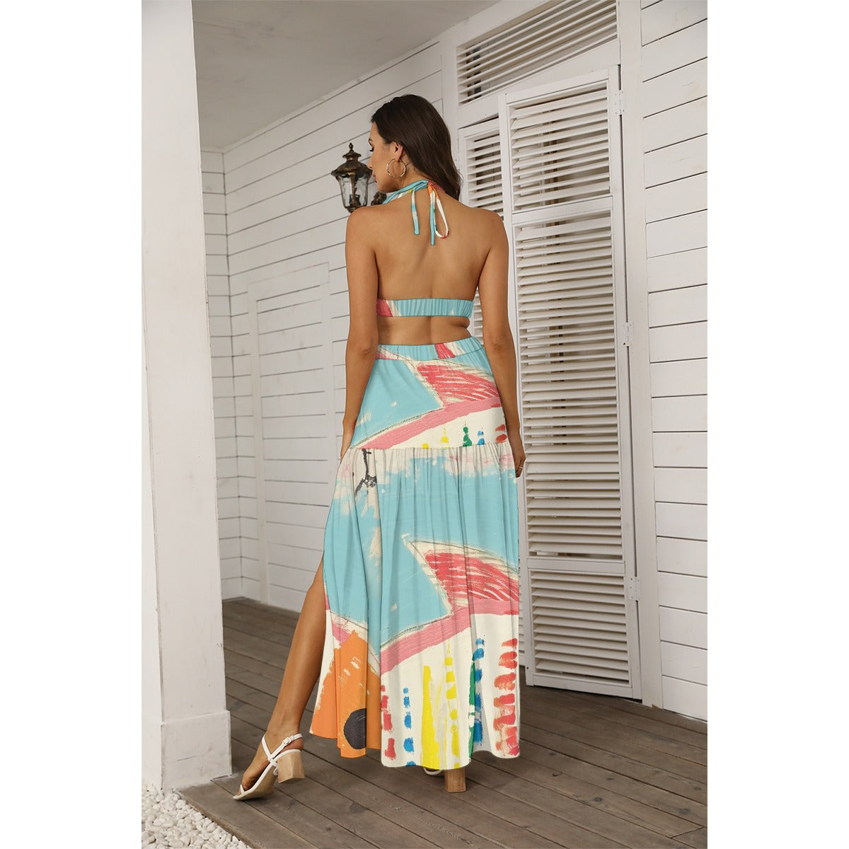 All-Over Print Women's Tie Back Wrap Dress