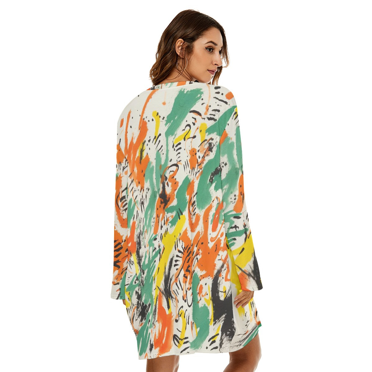 All-Over Print  Women's Loose Crew Neck Dress