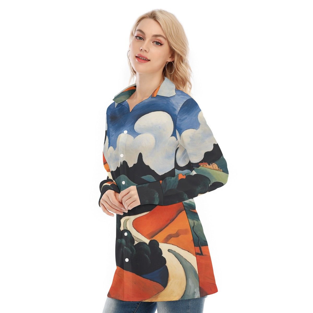 All-Over Print Women's Long Shirt