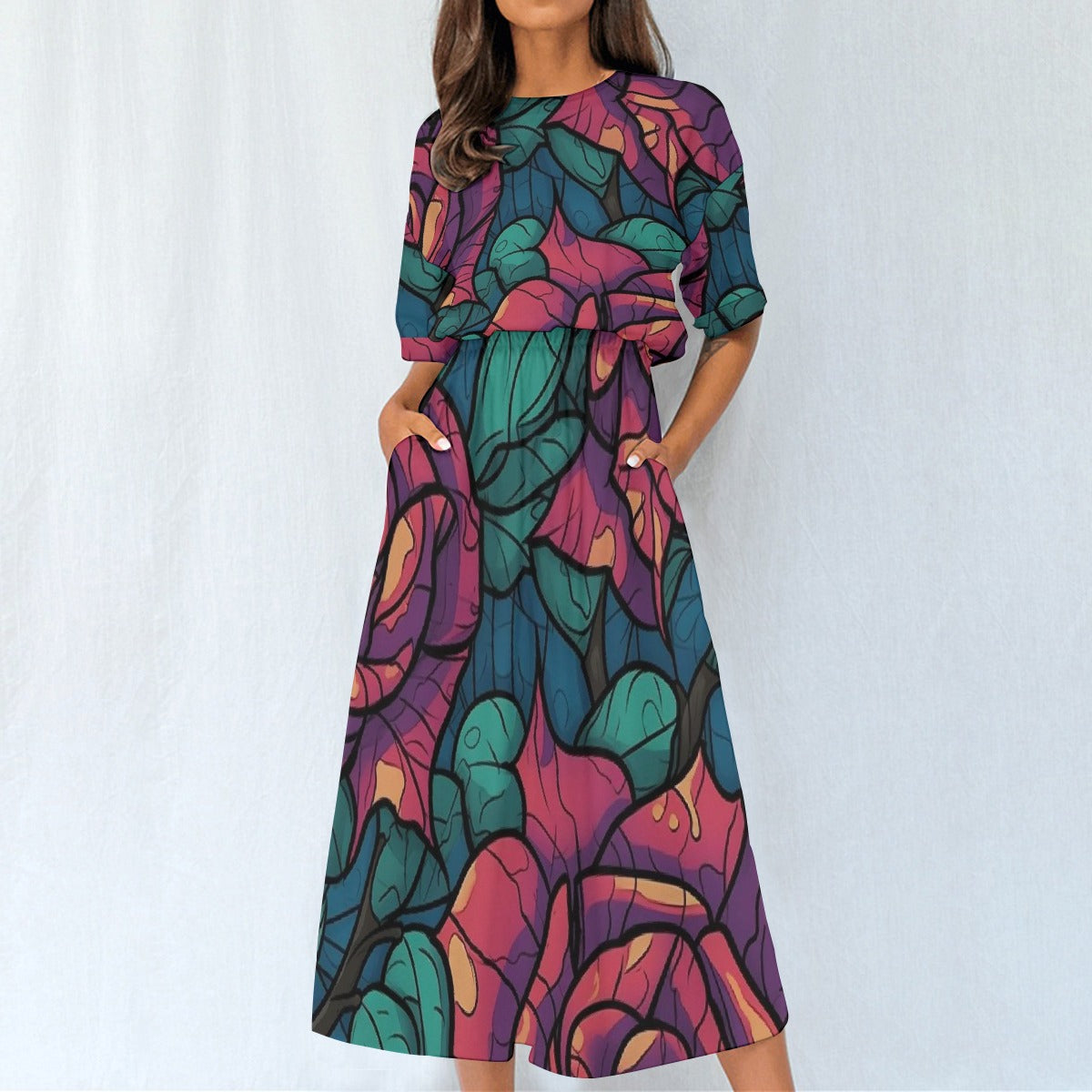 All-Over Print Women's Elastic Waist Dress