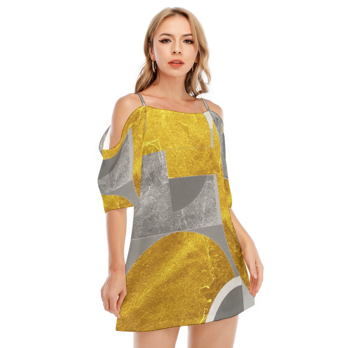 All-Over Print Women's Off-shoulder Cami Dress