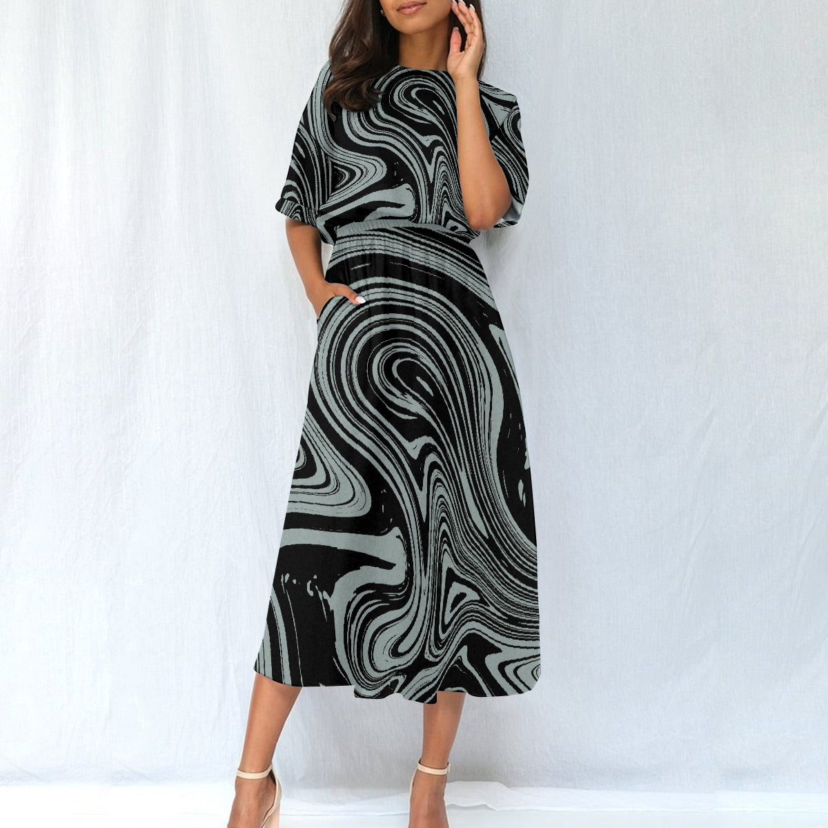 All-Over Print Women's Elastic Waist Dress