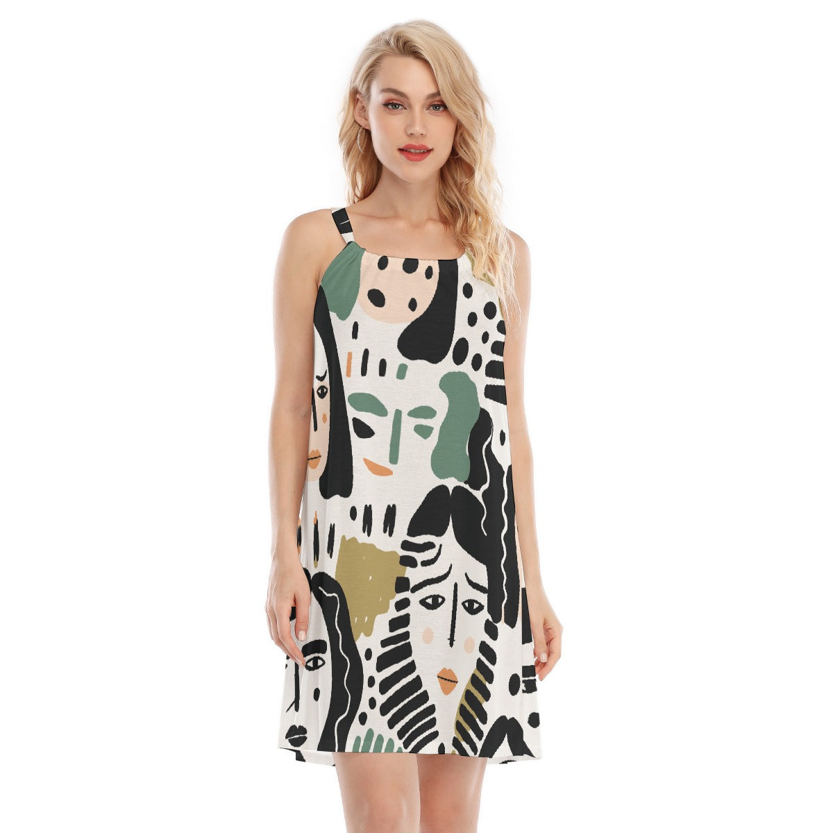 All-Over Print Women's O-neck Cami Dress