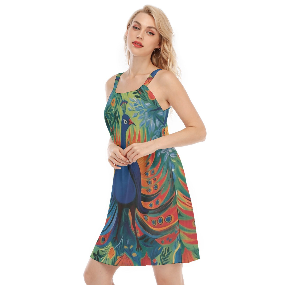 All-Over Print Women's O-neck Cami Dress