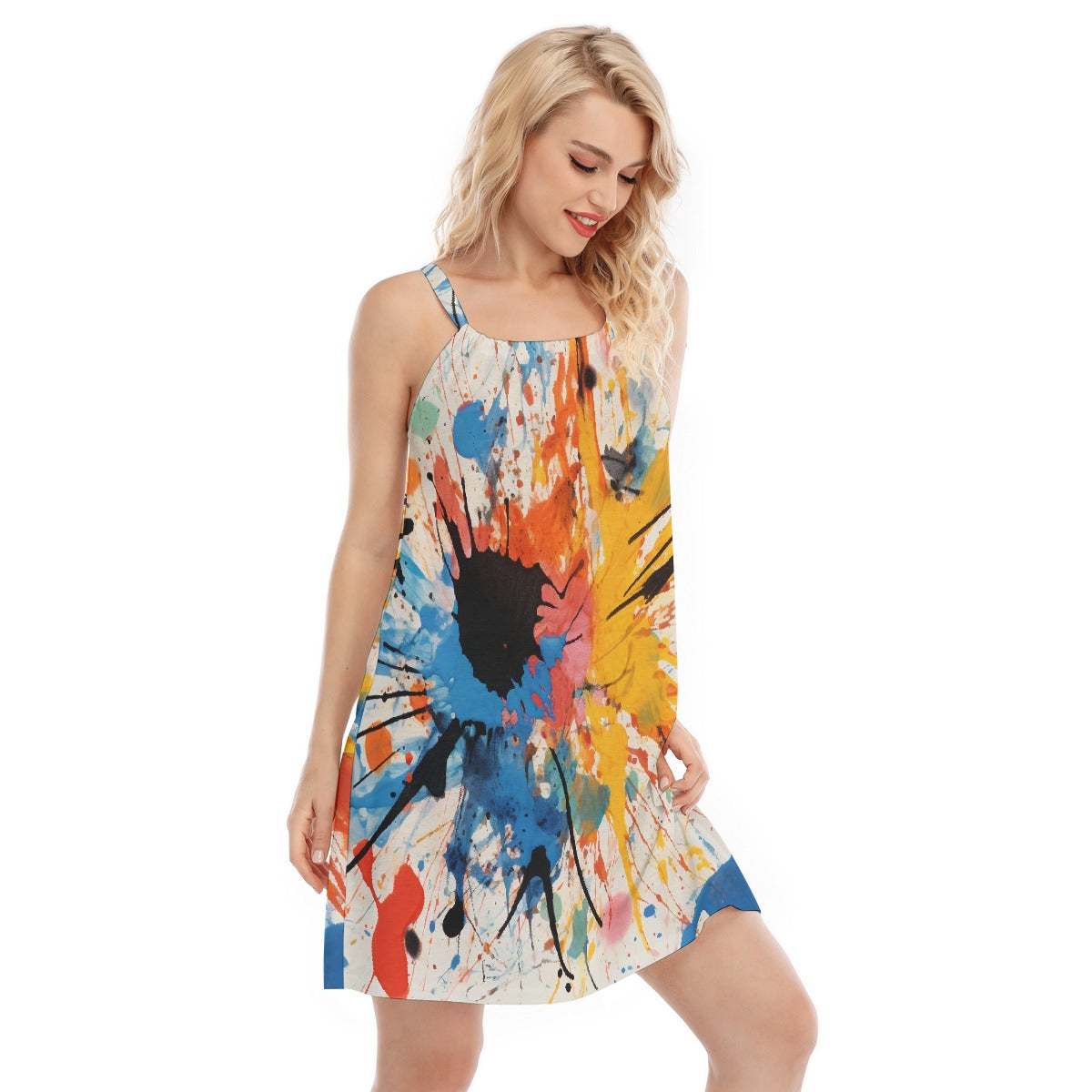 All-Over Print Women's O-neck Cami Dress