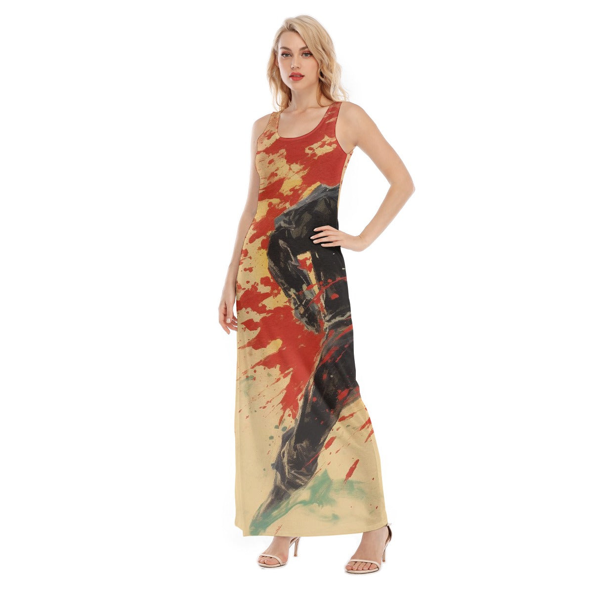 All-Over Print Women's Vest Dress | Length To Ankle