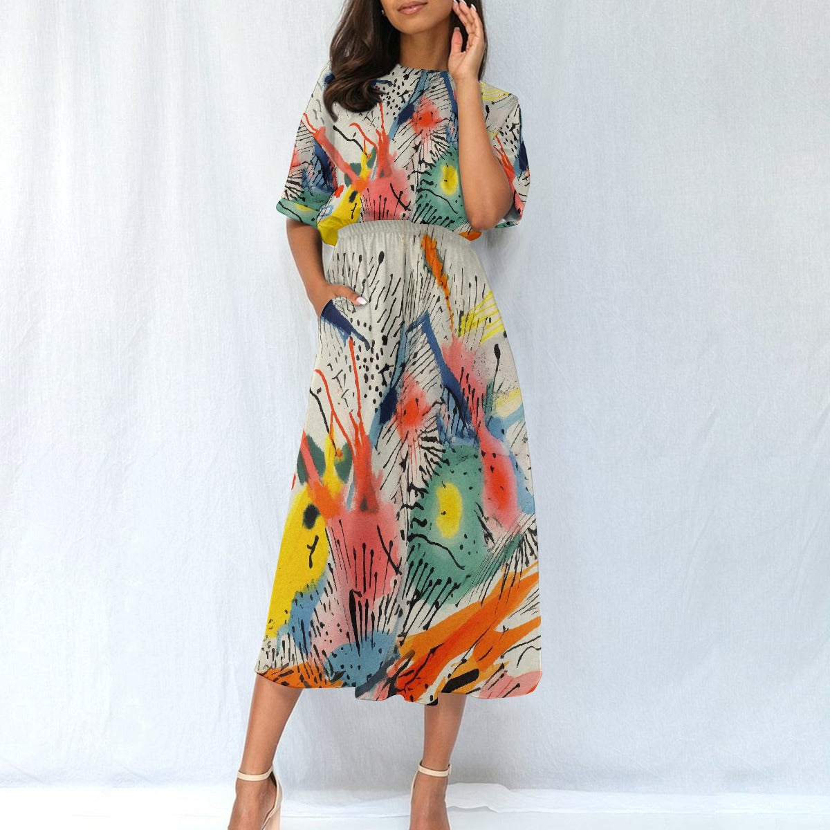 All-Over Print Women's Elastic Waist Dress