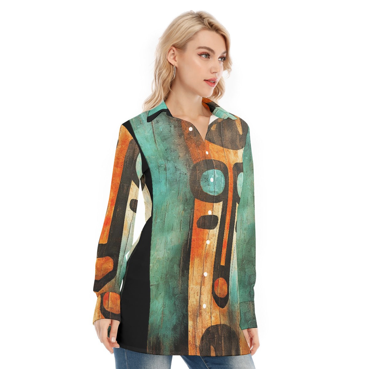 All-Over Print Women's Long Shirt