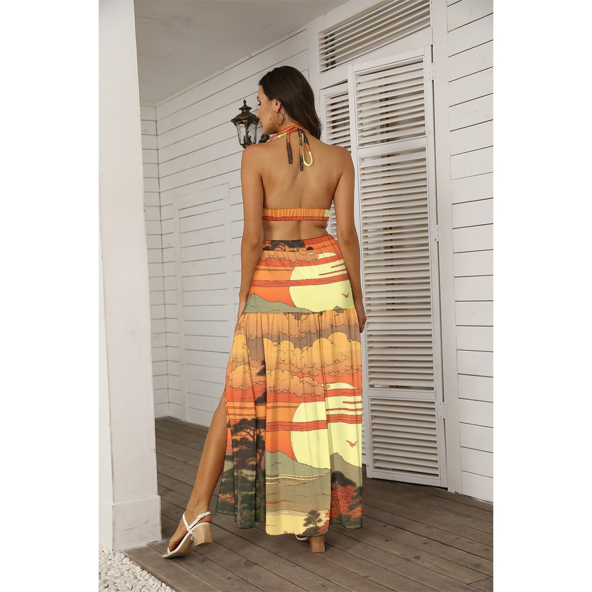 All-Over Print Women's Tie Back Wrap Dress