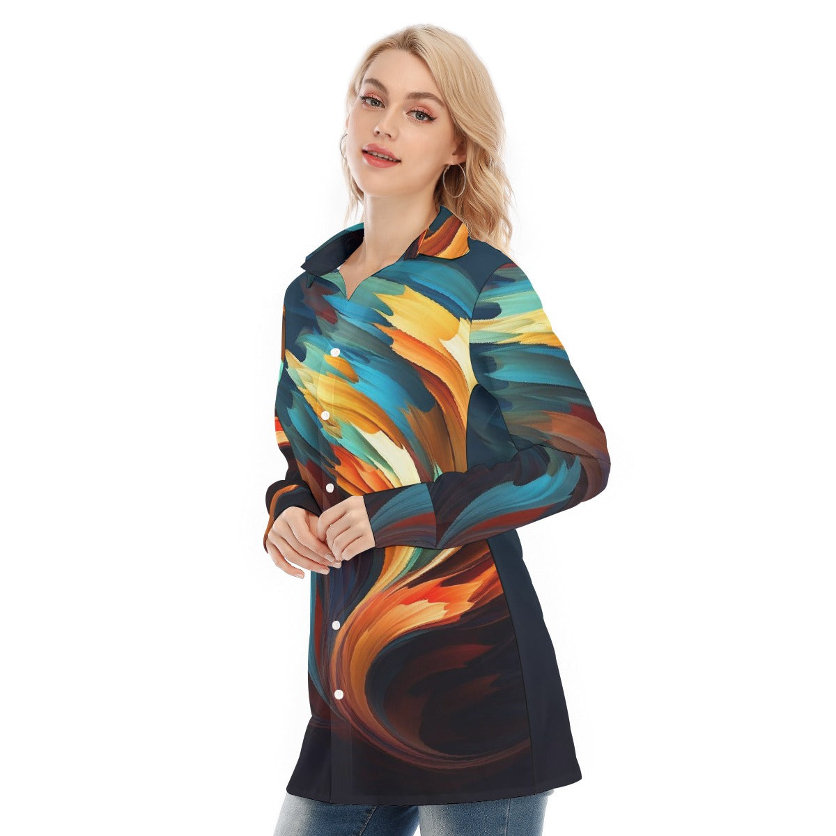 All-Over Print Women's Long Shirt