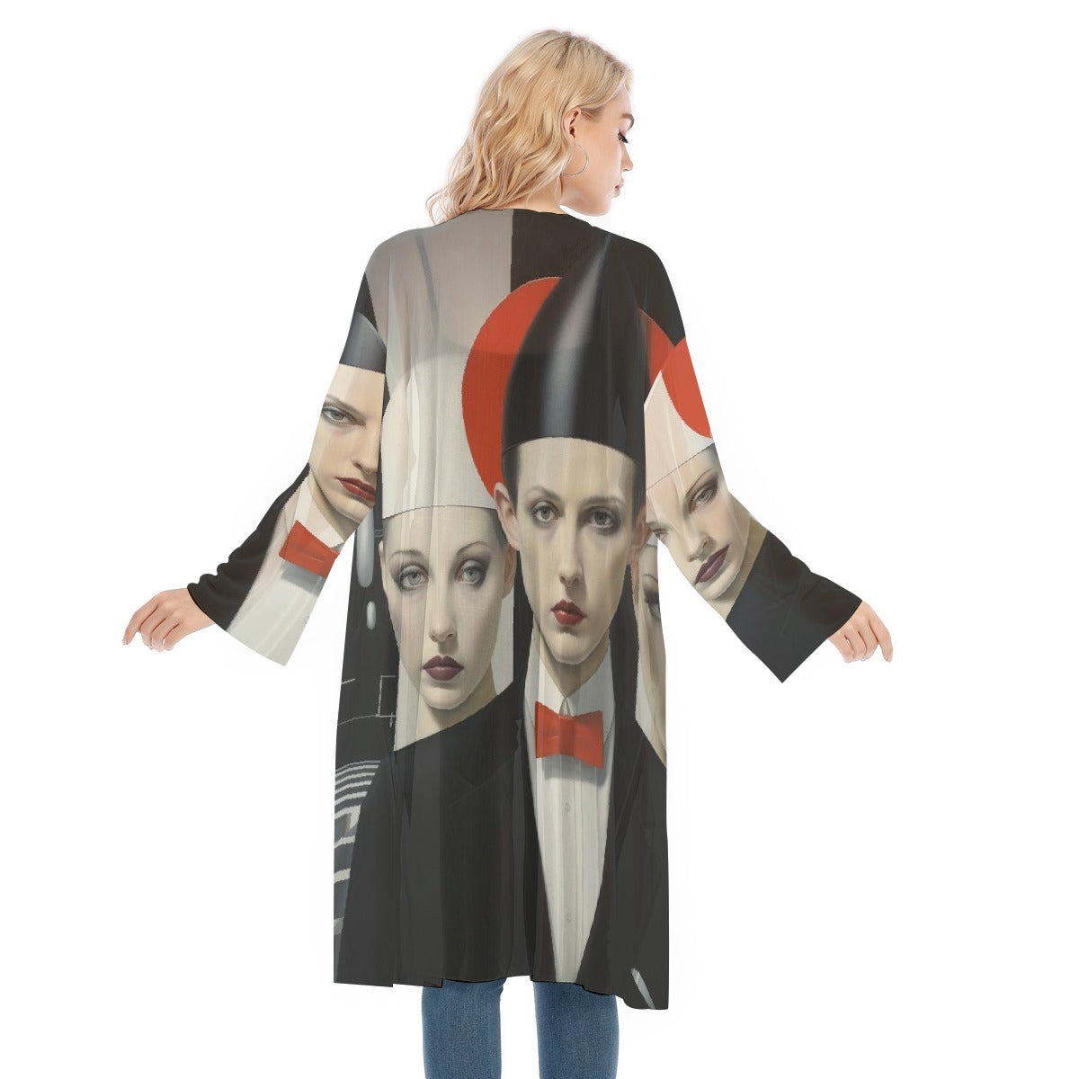 All- Over Print Women's Long Sleeve Mesh Cardigan