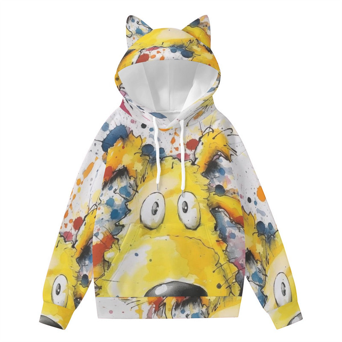 All-Over Print Women’s Hoodie With Decorative Ears