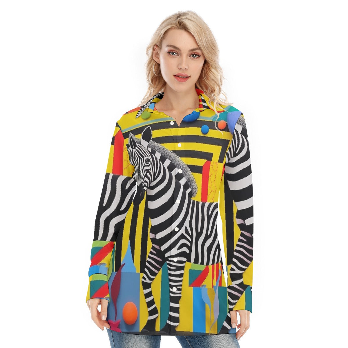 All-Over Print Women's Long Shirt