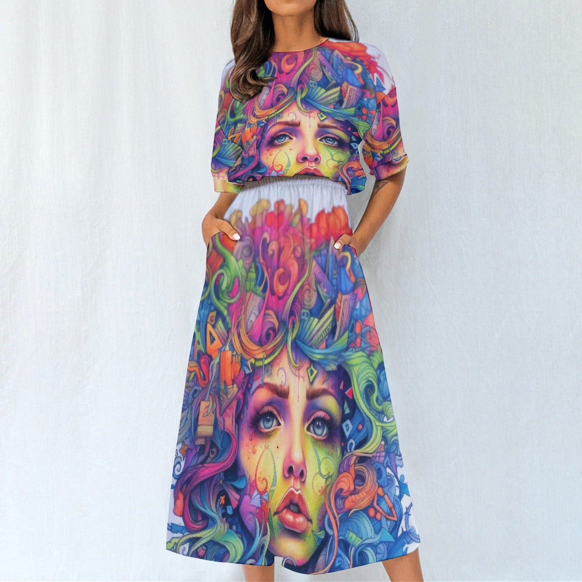 All-Over Print Women's Elastic Waist Dress