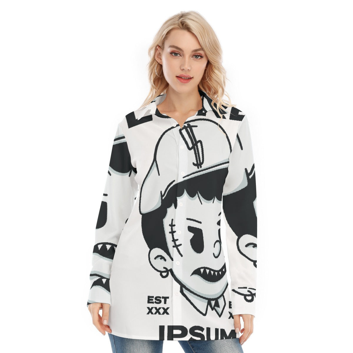 All-Over Print Women's Long Shirt