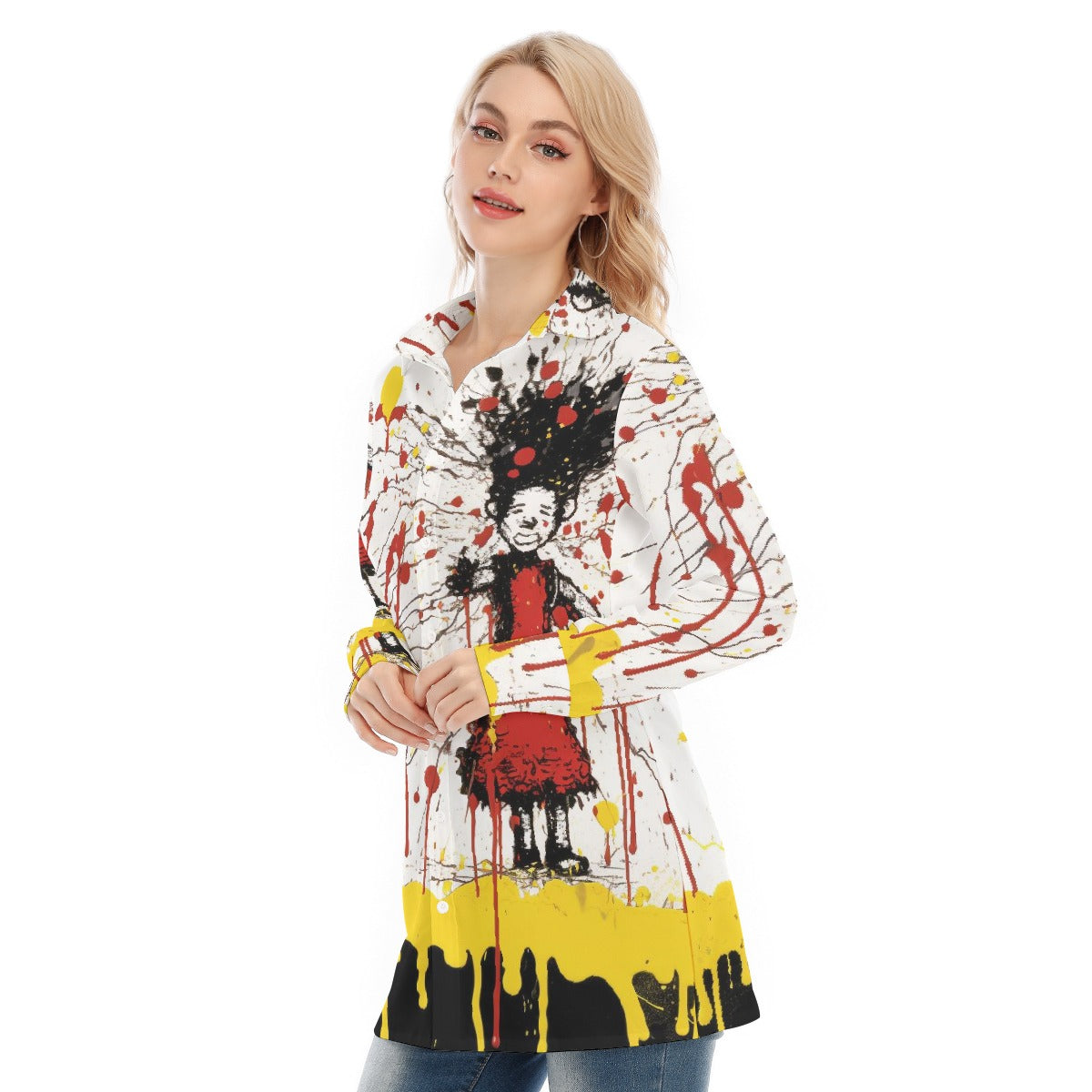 All-Over Print Women's Long Shirt