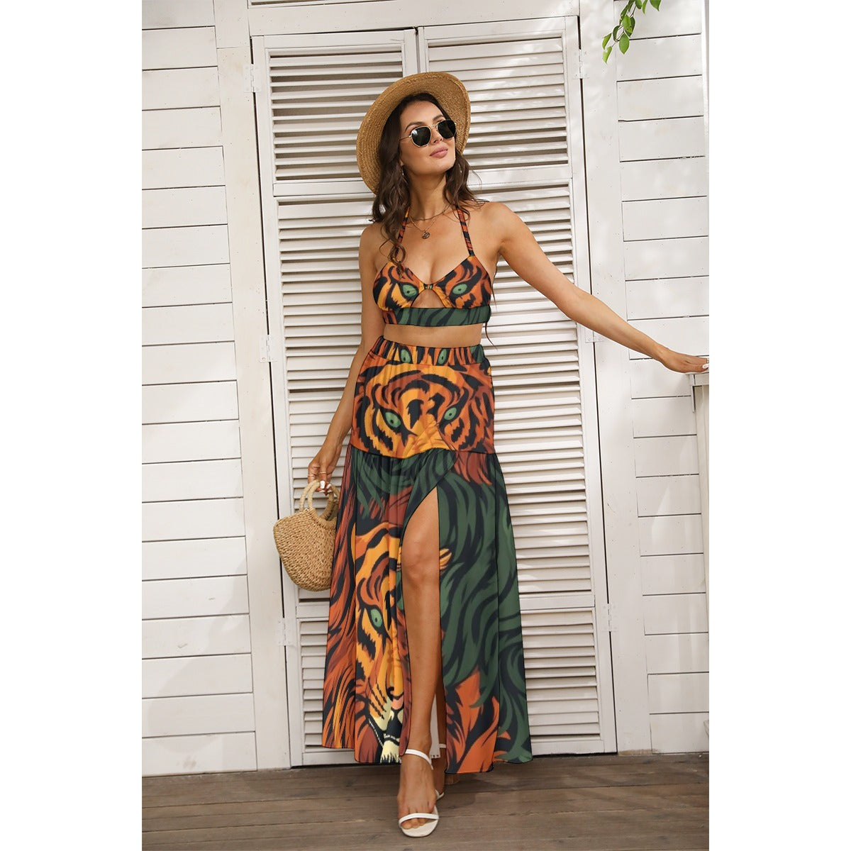 All-Over Print Women's Tie Back Wrap Dress