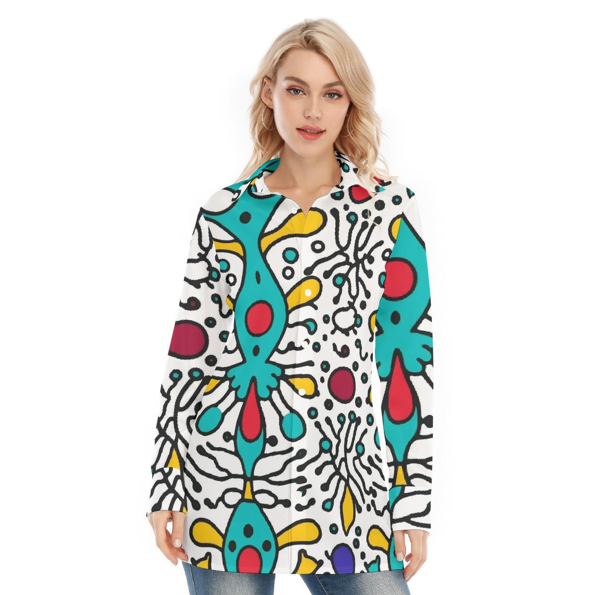 All-Over Print Women's Long Shirt