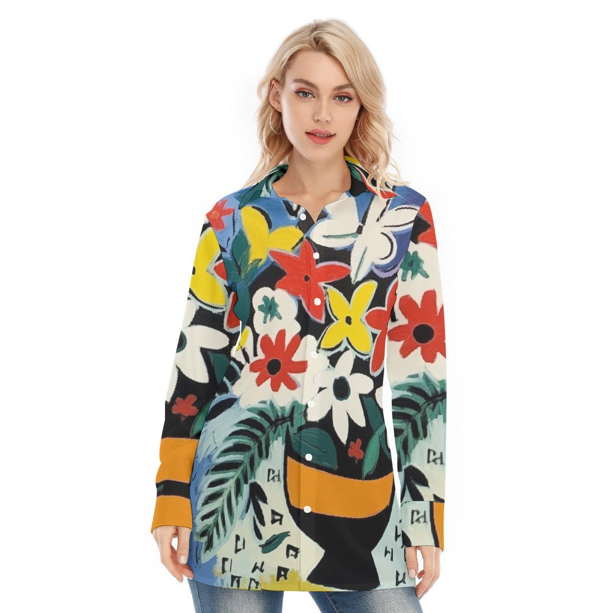 All-Over Print Women's Long Shirt