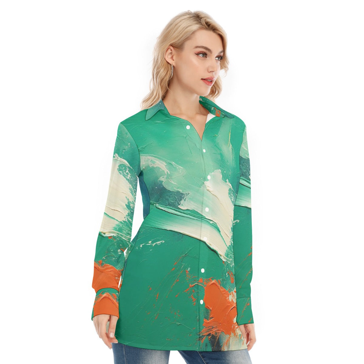 All-Over Print Women's Long Shirt