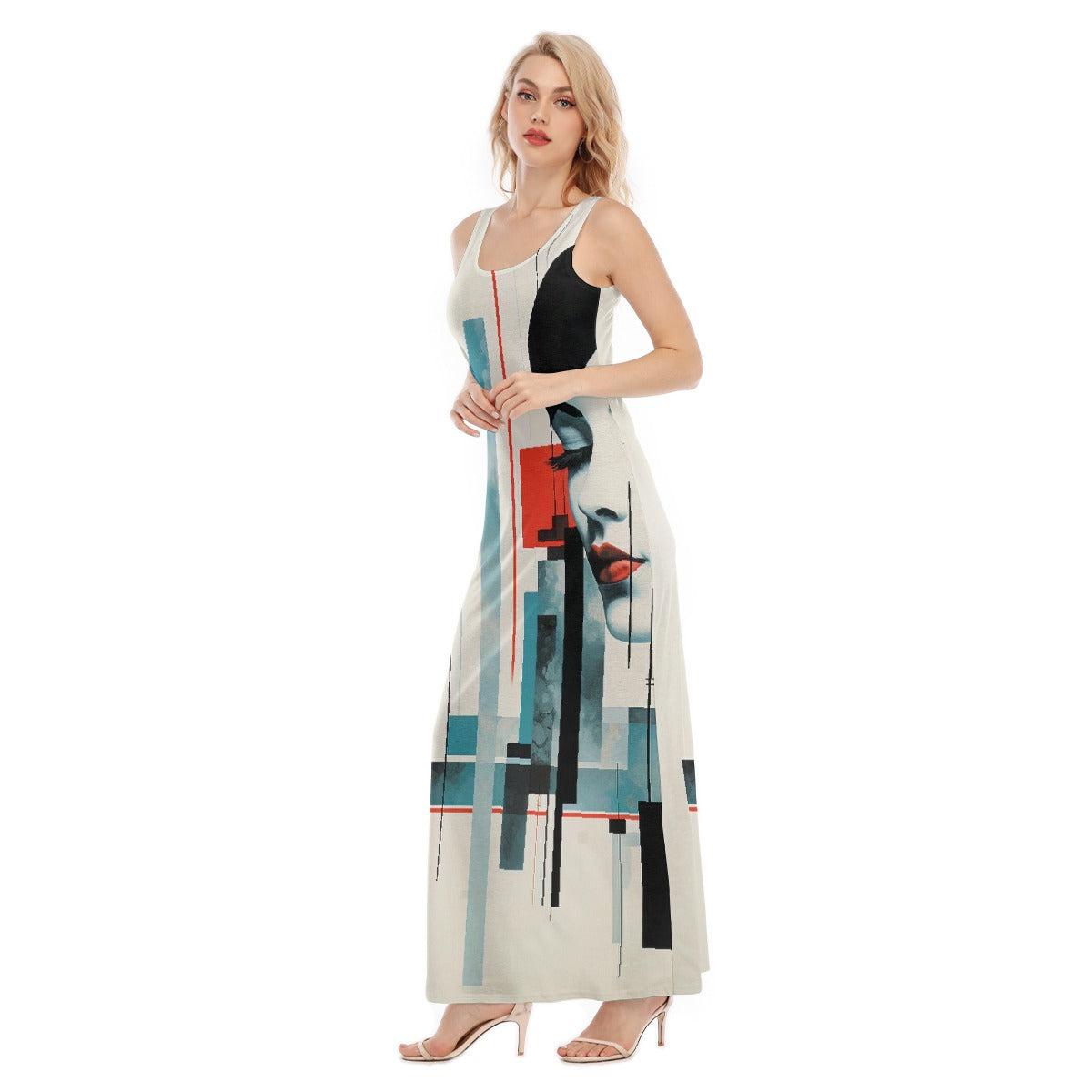 All-Over Print Women's Vest Dress | Length To Ankle