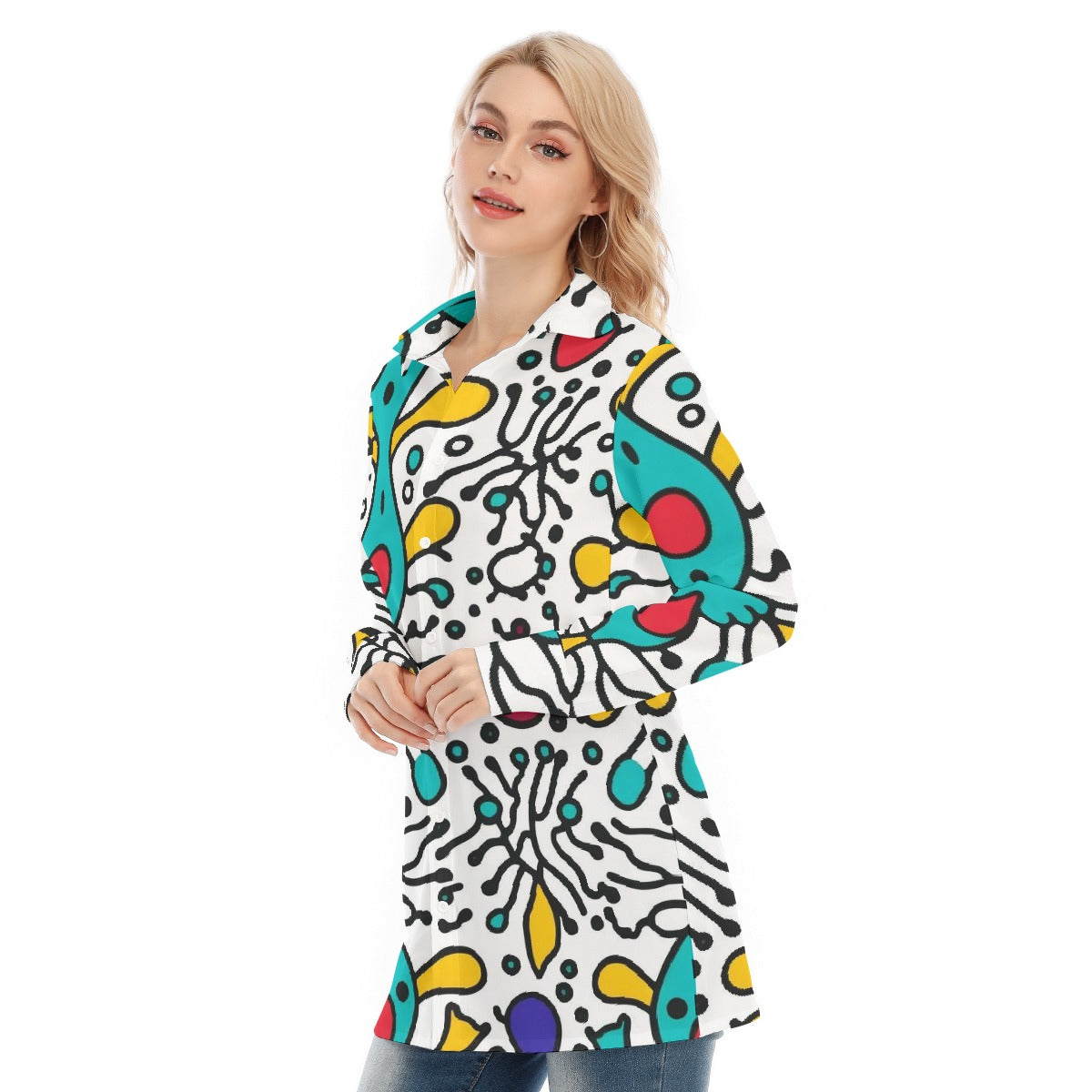 All-Over Print Women's Long Shirt