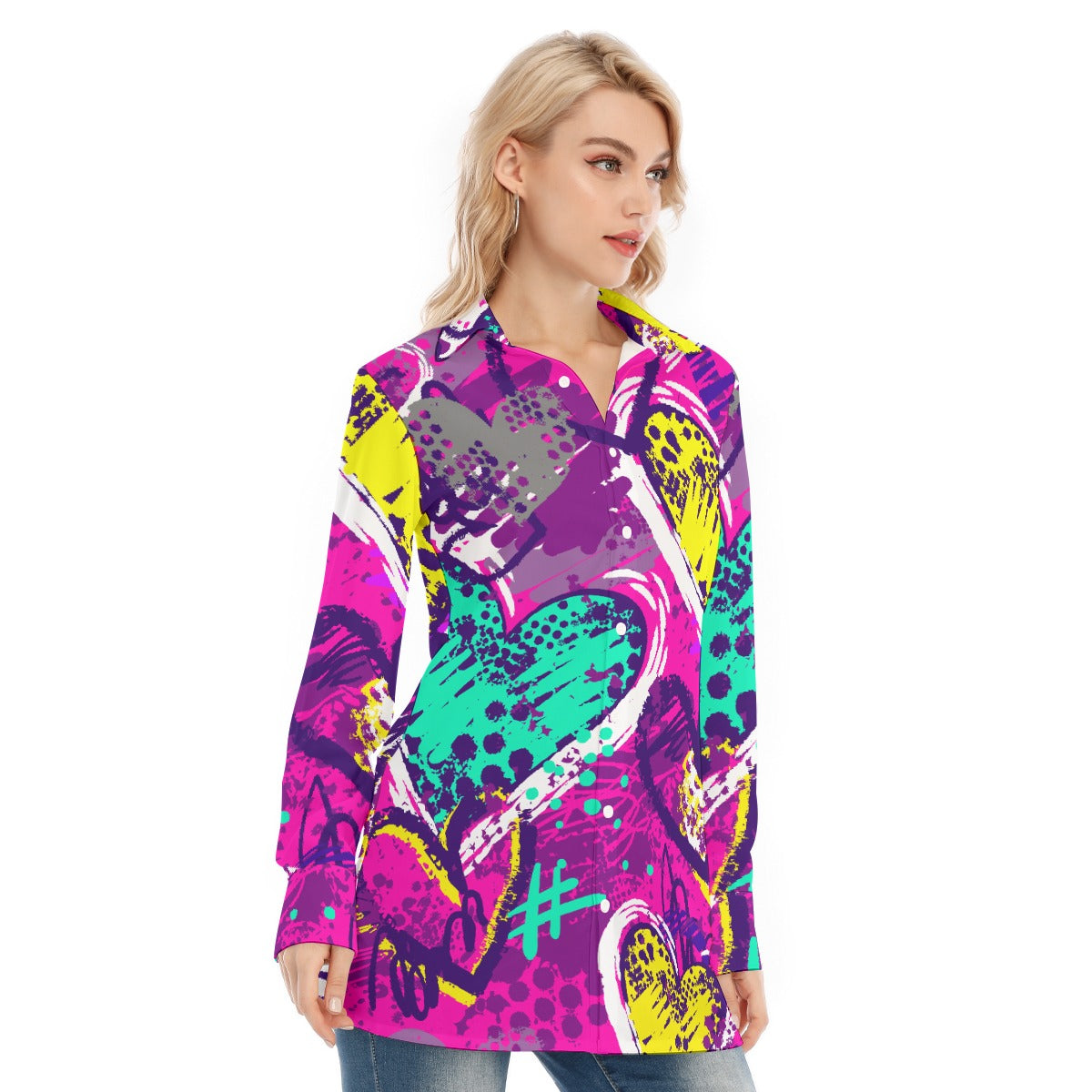 All-Over Print Women's Long Shirt