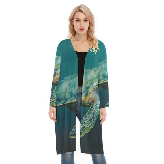 All- Over Print Women's Long Sleeve Mesh Cardigan