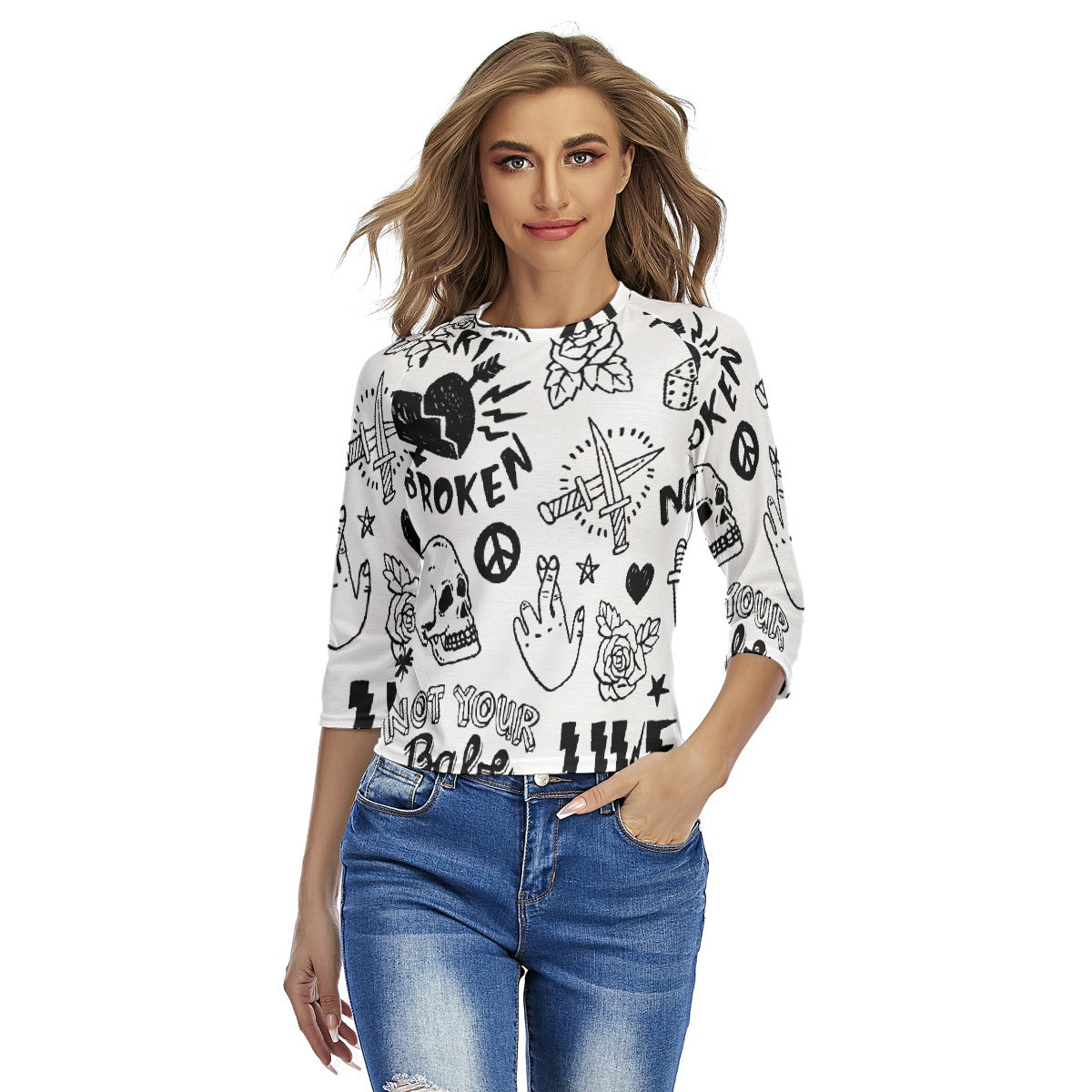 All-Over Print Women's Raglan Sleeves T-shirts