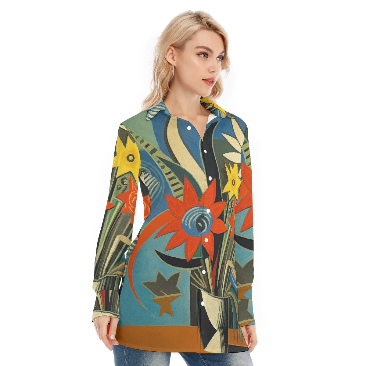 All-Over Print Women's Long Shirt