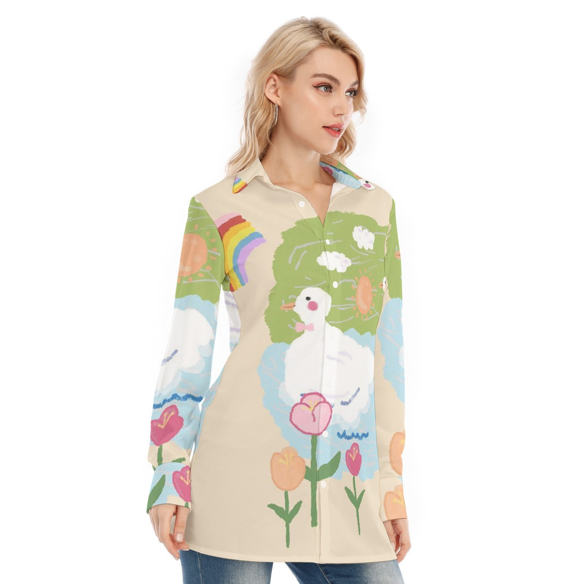 All-Over Print Women's Long Shirt